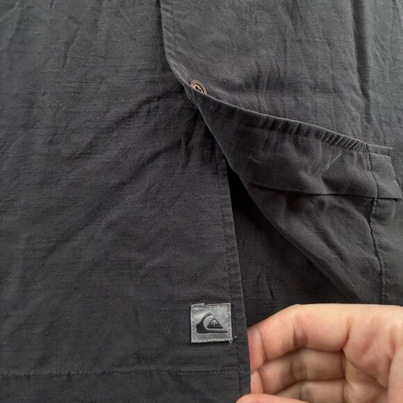 Quiksilver Polynosic Floral Stripe Short Sleeve Comfort Large Gray Shirt Soft - Picture 10 of 12